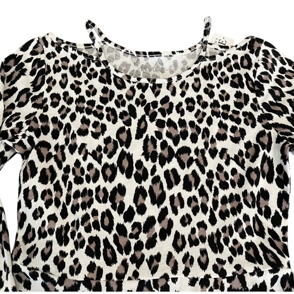 NEW Children's Place M (7/8) Leopard Cold Shoulder Dress - Picture 3 of 5